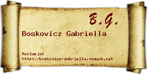 Boskovicz Gabriella névjegykártya